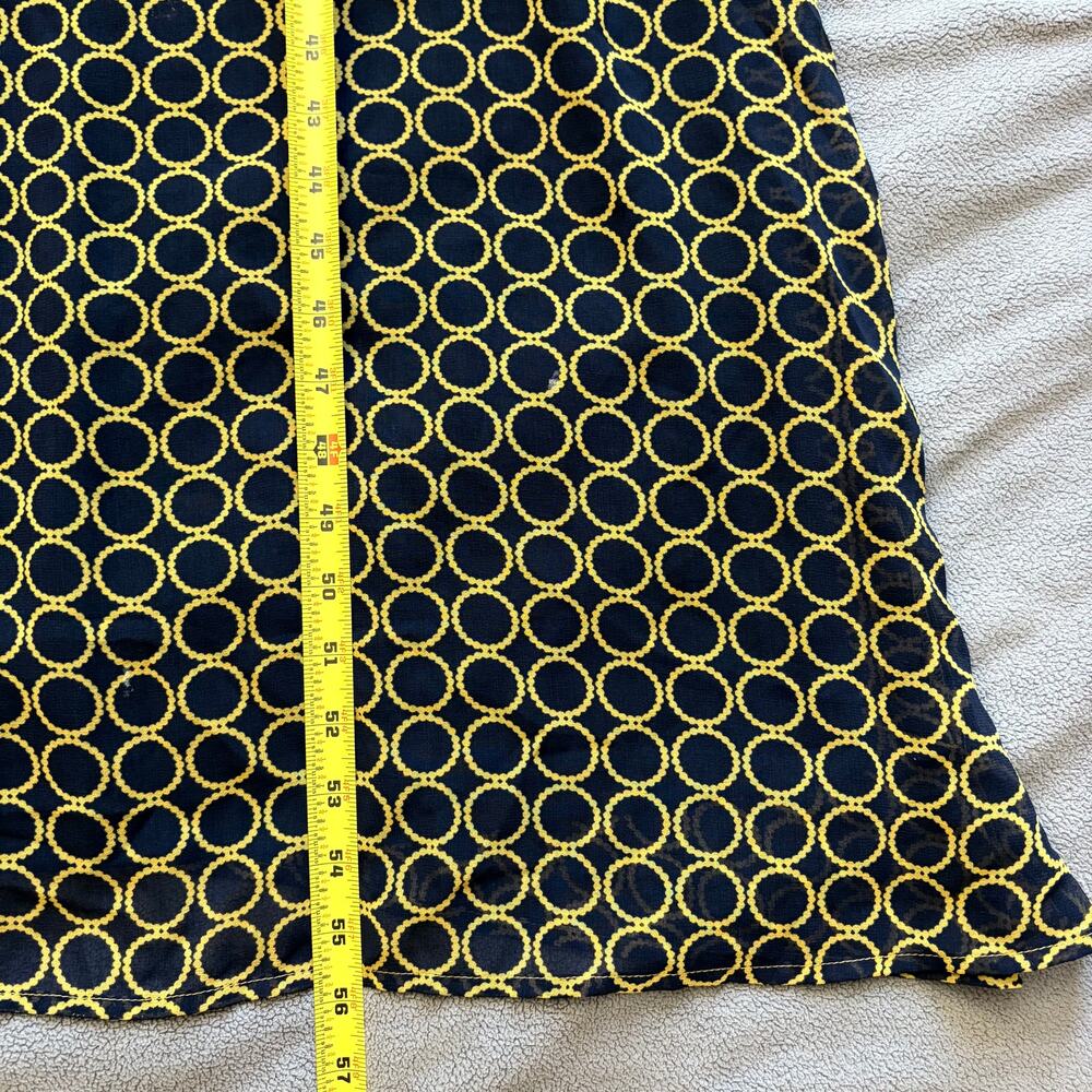 Banana Republic Maxi Dress Size 8 Navy Gold Geometric Circle Pearls Brunch Class - Picture 6 of 10